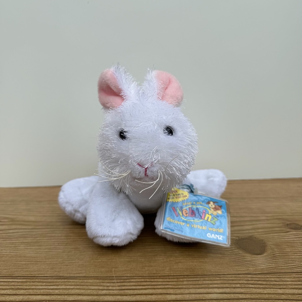 Webkinz White Rabbit Plush Stuffed Animal Retired 2007 Sealed Code HM078